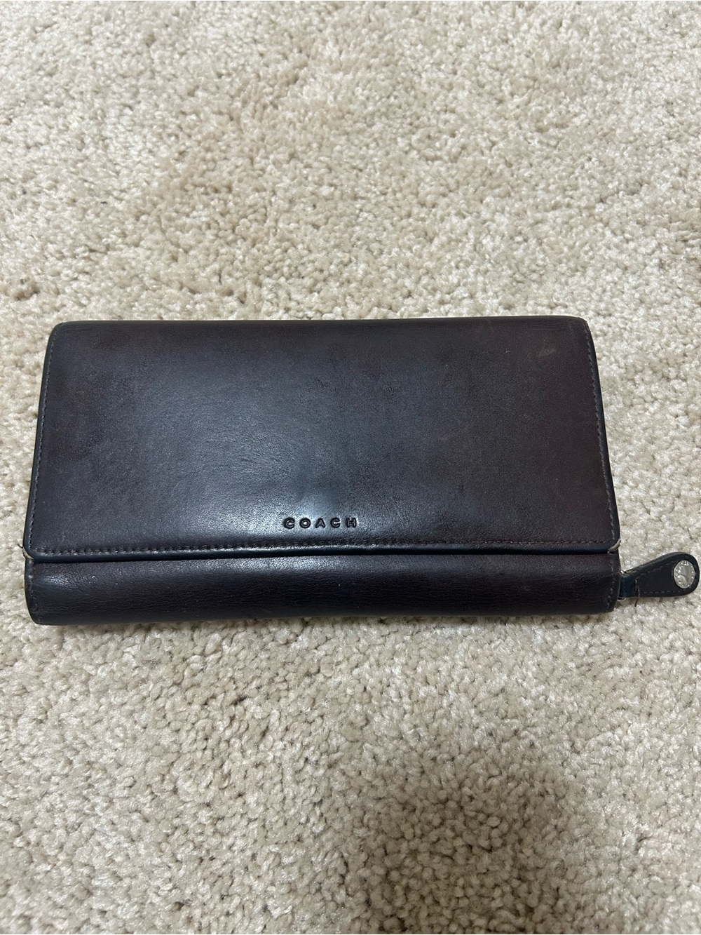 Vintage Coach Leather Wallet - Dark Brown